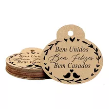 50 Tags Para Bem Casado Papel Kraft Ou Offset Branco - Bc01