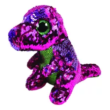 Ty Flippables Stompy Dinosaurio Rosado/verde Mediano