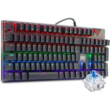 Teclado Gamer Mecânico Blue Switch Led Rgb Usb Pc Videogame