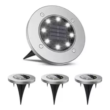 Foco Solar 8 Led Exterior Estaca Jardín Luz Cálida / Fría 