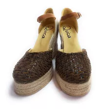 Sandalias Alpargatas Espadrilles Zapatilla Taco Chino Yute 