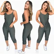 Macacão Jogger Feminino Em Bengaline Com Bojo