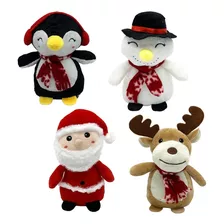 Pelúcia De Natal Decoração 20cm Papai Noel Pinguim Neve Rena