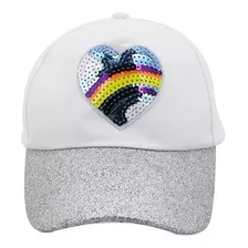 Gorra Trendy Visera Curva Paseo Diseño Con Lentejuelas Niñas