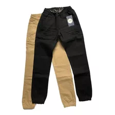 Kit 2 Calças Jogger Infantil Sarja Jeans Tamanho 10 12 14 16