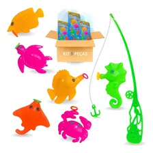 Kit 5 Pescaria Pega Peixe Brinquedo Infantil C/vara De Pesca