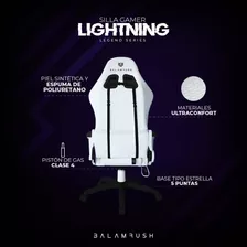 Silla Gamer Balam Rush Frost Rgb Ergonómica Piel 120kg Color Blanco