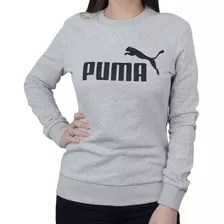 Blusa Feminina Puma Moletom Crew Light Gray Heathe - 5867