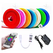 Cinta Neón Bluetooth Flex Led Rgb 5mt Control + Adaptador