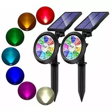 Luces Solares Para Exteriores, 9 Led, Foco Multicolor C...