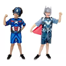 Fantasia Thor E Capitão America Infantil - Kit 2 Fantasias