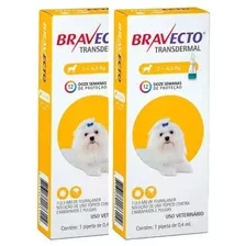 2 Bravecto Antipulga Transdermal 2 A 4,5kg 112,5mg Cão Cães