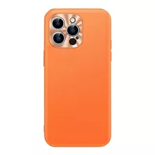 Funda Para iPhone 13 Pro Max- Naranja Con Cobertura De Le...