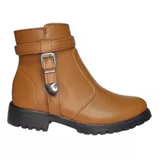 Bota Feminina Coturno Via Bella Fivela Tratorada Macio Moda