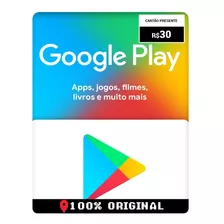 Google Play R$30 Reais - Cartão Presente Digital
