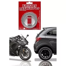 Friso Fita Refletivo Roda Moto Com Aplicador Universal Prata