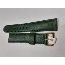 Malla Para Reloj Cuero Verde 20mm Nau205