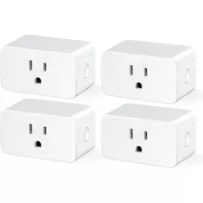 Paquete De 4 Smart Plug 16a Wifi Outlet Alexa Y Google Home