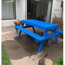 Mesa De Madera Familiar Para Terraza O Camping