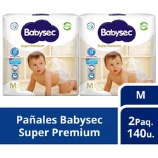 2 Paquetes Pañales Babysec Super Premium 140 Un Talla M