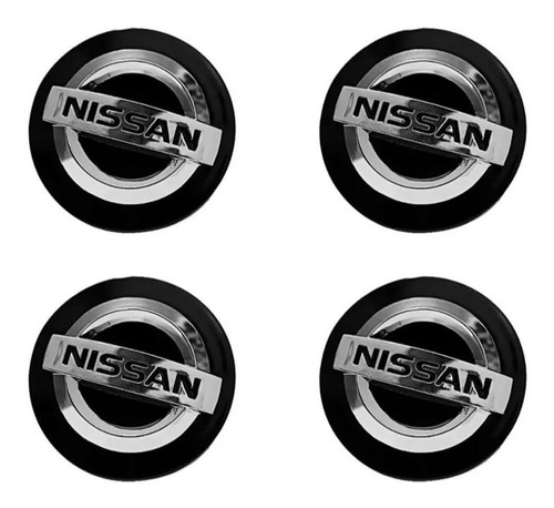 4x Centro Tapn De Rin Nissan 54mm Color Plata / Negro 4 Pzs Foto 7