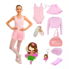 Kit Ballet Balé Bailarina Uniforme 7 Peças Com Bolsa Inverno