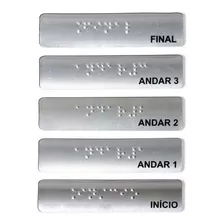 6pçs Placa Braille Para Corrimão Inicio Final Andar