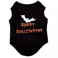 Mirage Pet Products Feliz Halloween Screen Print Camisas Neg