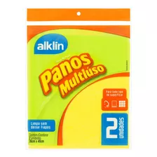 Pano Multiuso Para Pia Amarelo Alklin 2 Unidades