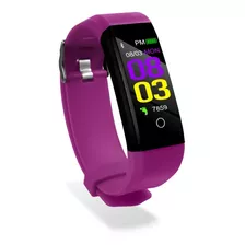 Reloj Inteligente Smartwatch Id115 Fitness + Hidrogel - Otec Color De La Malla Violeta Color Del Bisel Negro