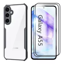 Capa Case Anti Impacto Para Galaxy A55 + Pelicula Vidro 3d