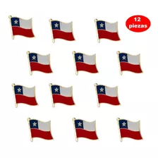 Pack 12 Pin De Bandera De Chile Botón Fiestas Patrias