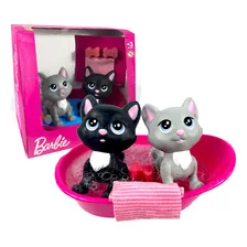 2 Gatinhos Articulados Da Barbie Na Banheira Emborrachados