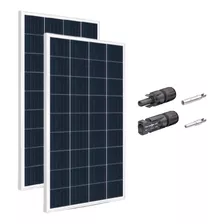 Kit 2xpainel Placa Energia Solar 155w E Conector Mc4