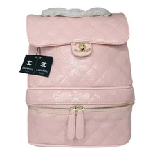 Bolsa Chanel Mochila Backpack, Piel Compartimen Extra 3 En 1