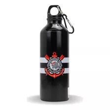 Presente Corinthians Garrafa Alumínio Com Prendedor 500ml Cor Preto