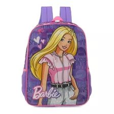 Mochila De Costas Escolar Infantil Barbie Lilás Original