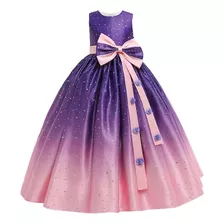 Vestido Largo Princesa De Fiesta Niñas T 2 A La 12 Años C76