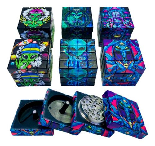 Picador Cubo Magico Atomic Aliens 4 Partes Tamiz Hash Pro