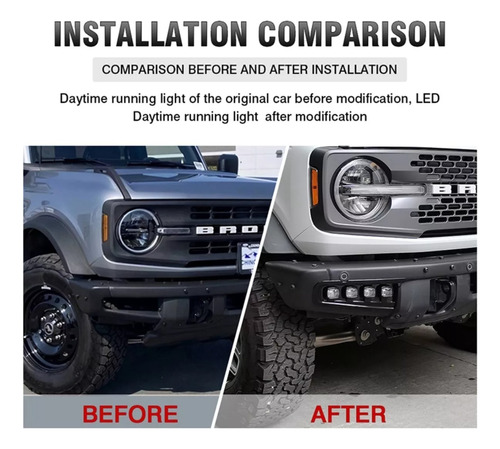 Biseles Led Drl Faro Niebla Para Ford Bronco 2022 2024 Foto 5