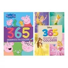 Kit 2 Livros Infantis Para Colorir - 730 Desenhos Peppa Pig + Princesas