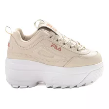 Tenis Fila Mod. 452178 Disruptor Plataforma Beige Mujer / J