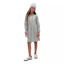 Vestido Niña Gap Logo Gris