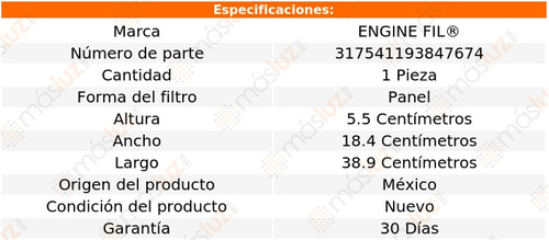 1- Filtro De Aire Cayenne 3.6l V6 2008/2015 Engine Fil Foto 2