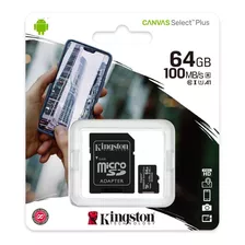 Memoria Micro Sd 64gb Xc Sdcs/64gb Kingston Canvas Clase 10