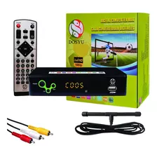 Decodificador Convertidor Digital Metálico + Antena De Tv Hdmi 1080p Full Hd Marca Dosyu Modelo Dy-atc-02 + Antena Conexiones Hdmi Rca Usb