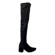 Botas Bucanera Elastizada En Punta Taco Bajo 6 Cm Invierno