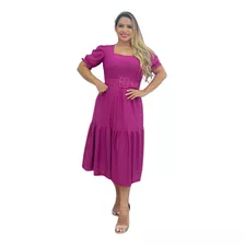 Vestido Evangélico Longo Ciganinha Feminino Borboleta Plus