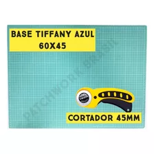 Kit Base De Corte 60x45 Azul Tiffany+cortador Circular 45mm 