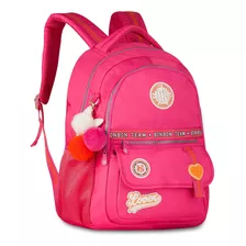 Mochila Costas Escolar Feminina Rebecca Bonbon Soft Pompom